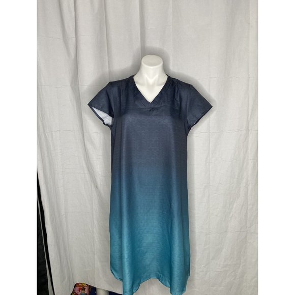 Miss Look Ombre’ Blue Dress  Knee Length Short Sleeve Large‎ - Picture 12 of 12